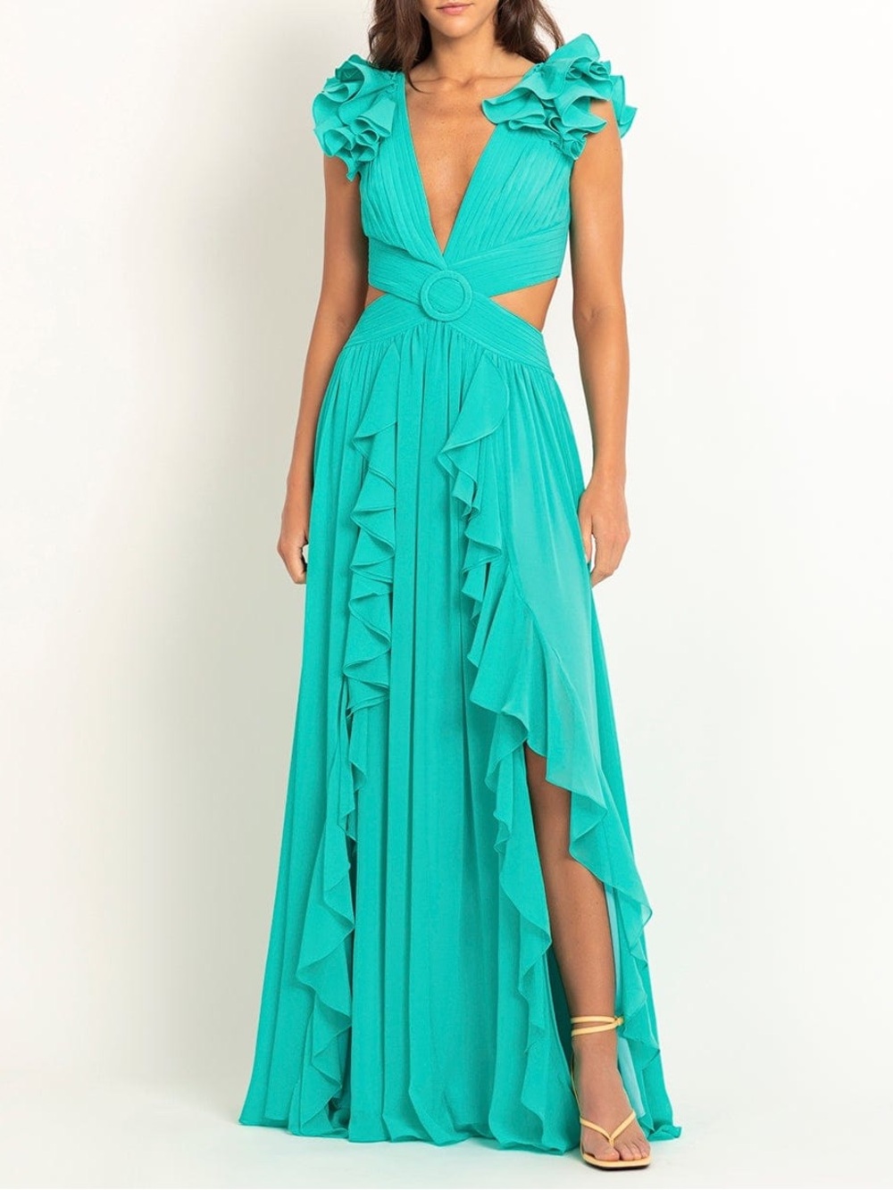 [worn once] PatBo Flutter Sleeve Maxi Gown